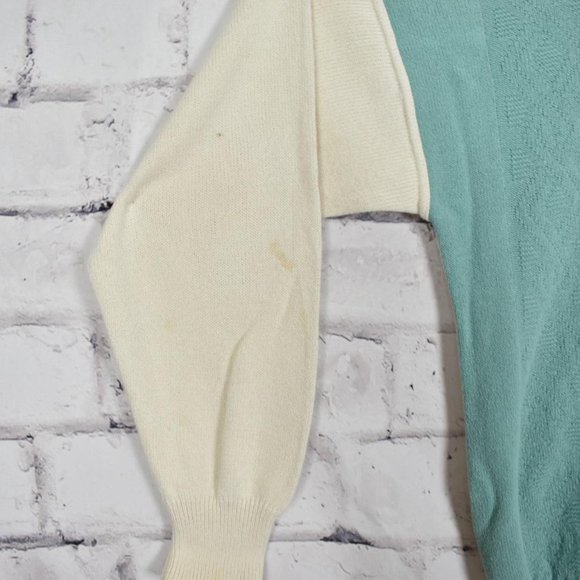 Vintage 80s Pastel Abstract Grandpa Golf Sweater - Picture 3 of 6